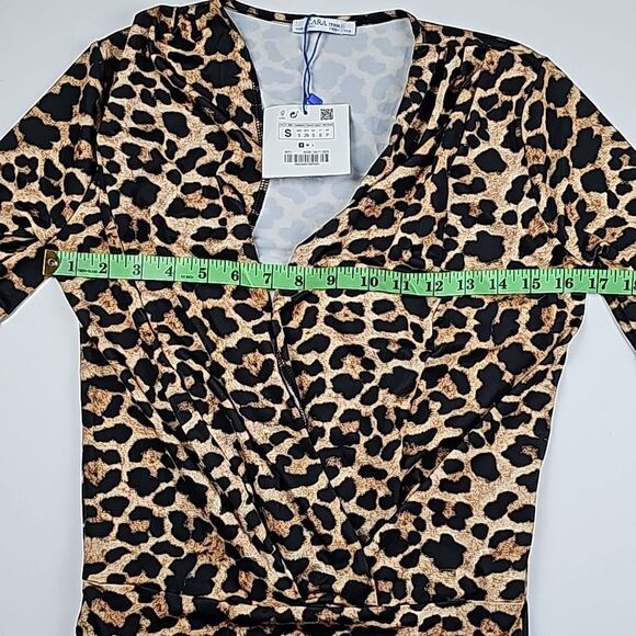 Zara -596‎ NWT Women's Wrap Animal Print Bodysuit Size Small - Picture 6 of 7